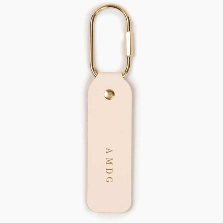 AMDG Leather Keychain