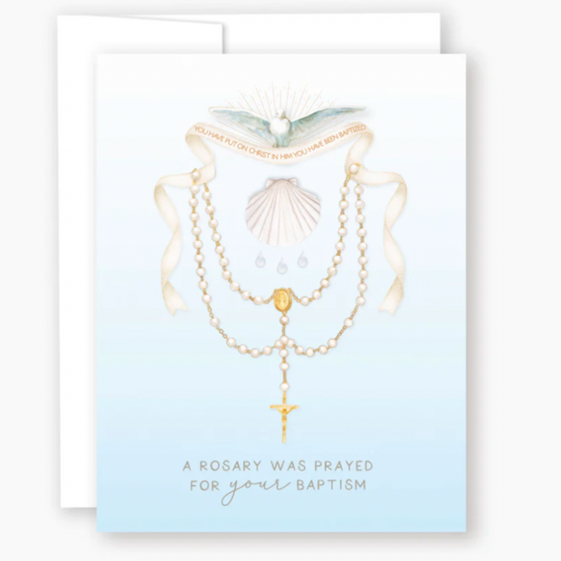 Rosary for Baptism Cards Pack of 4