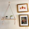 Plant hanger macrame w/ wood