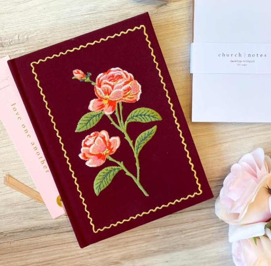 Roses Embroidered Journal