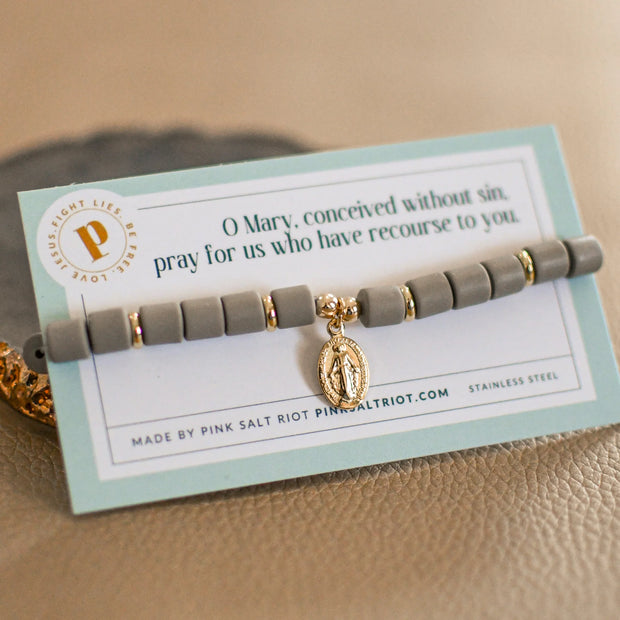 Stone Miraculous Medal Bracelet