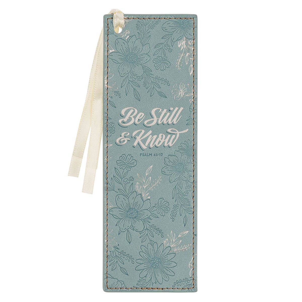 Bookmark Faux Leather Teal Be Still & Know Ps. 46:10