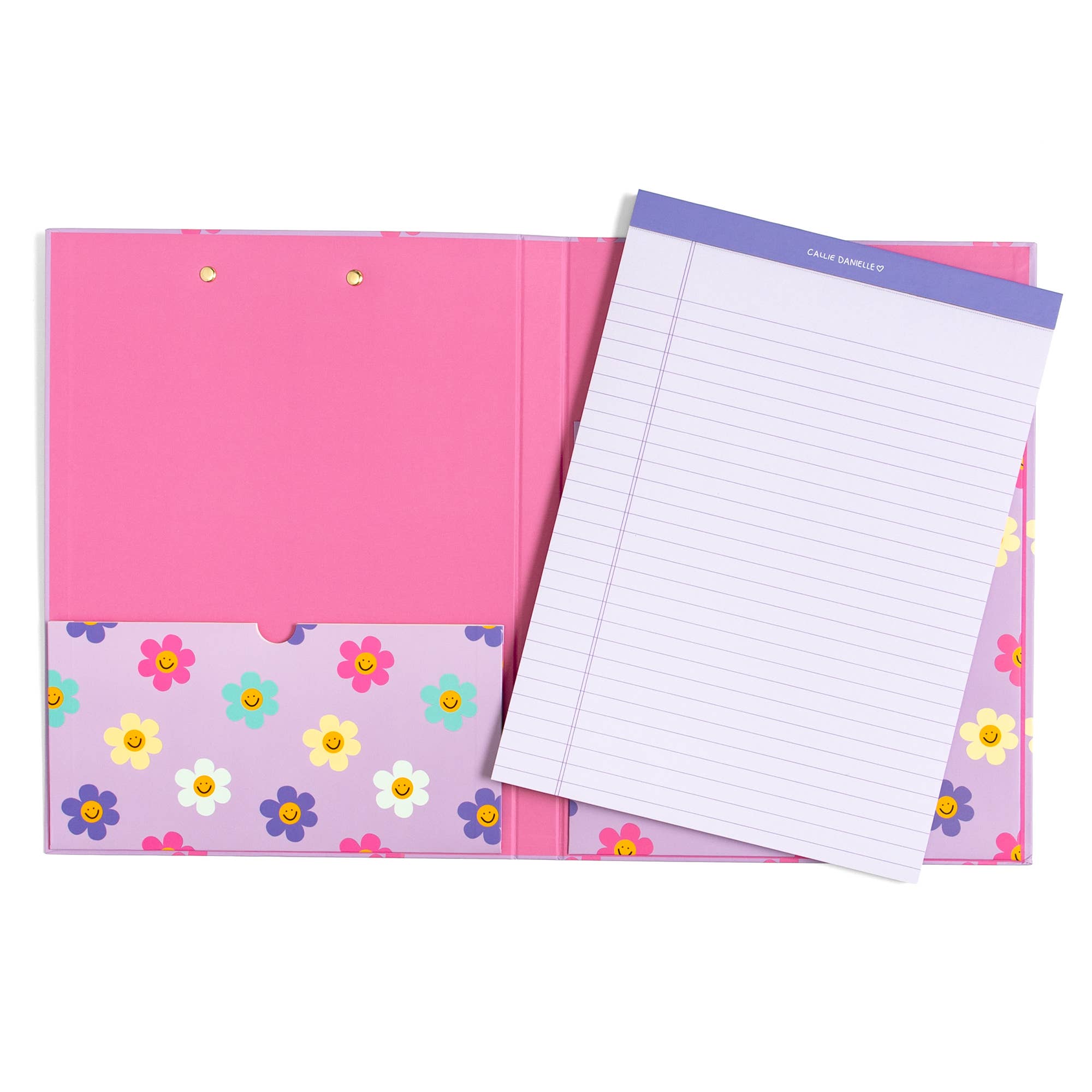 Happy Daisy Clipfolio with Lined Notepad
