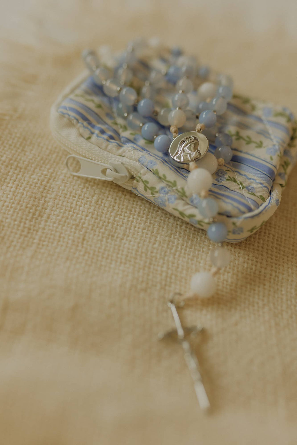 Floral Rosary Pouch