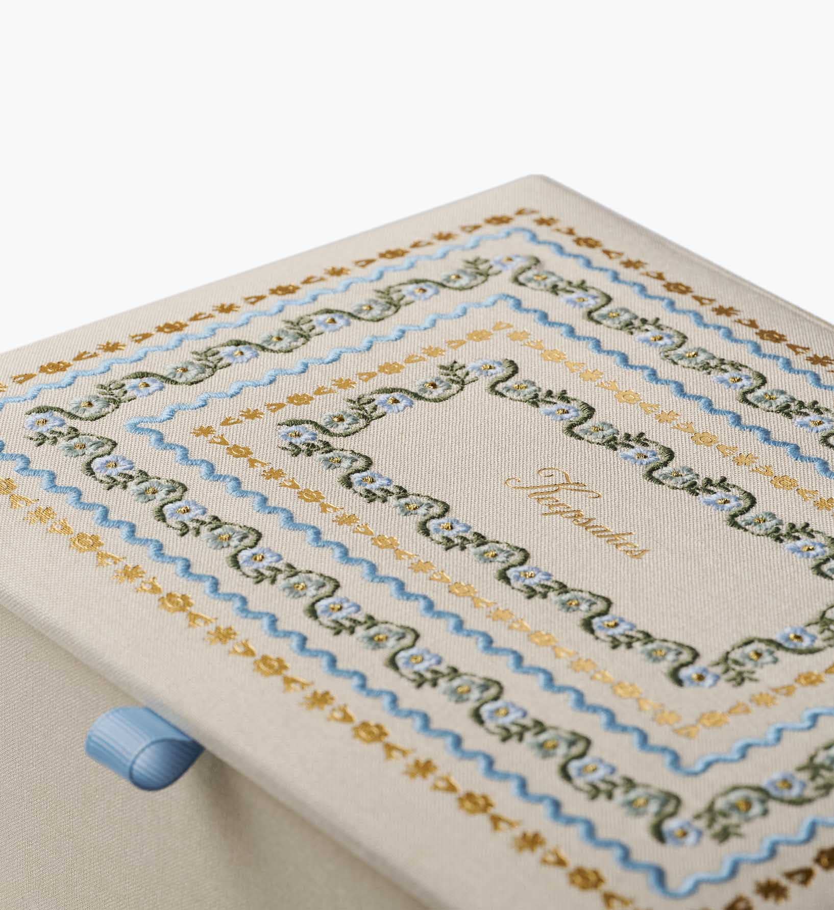 Delphine Large Embroidered Keepsake Box