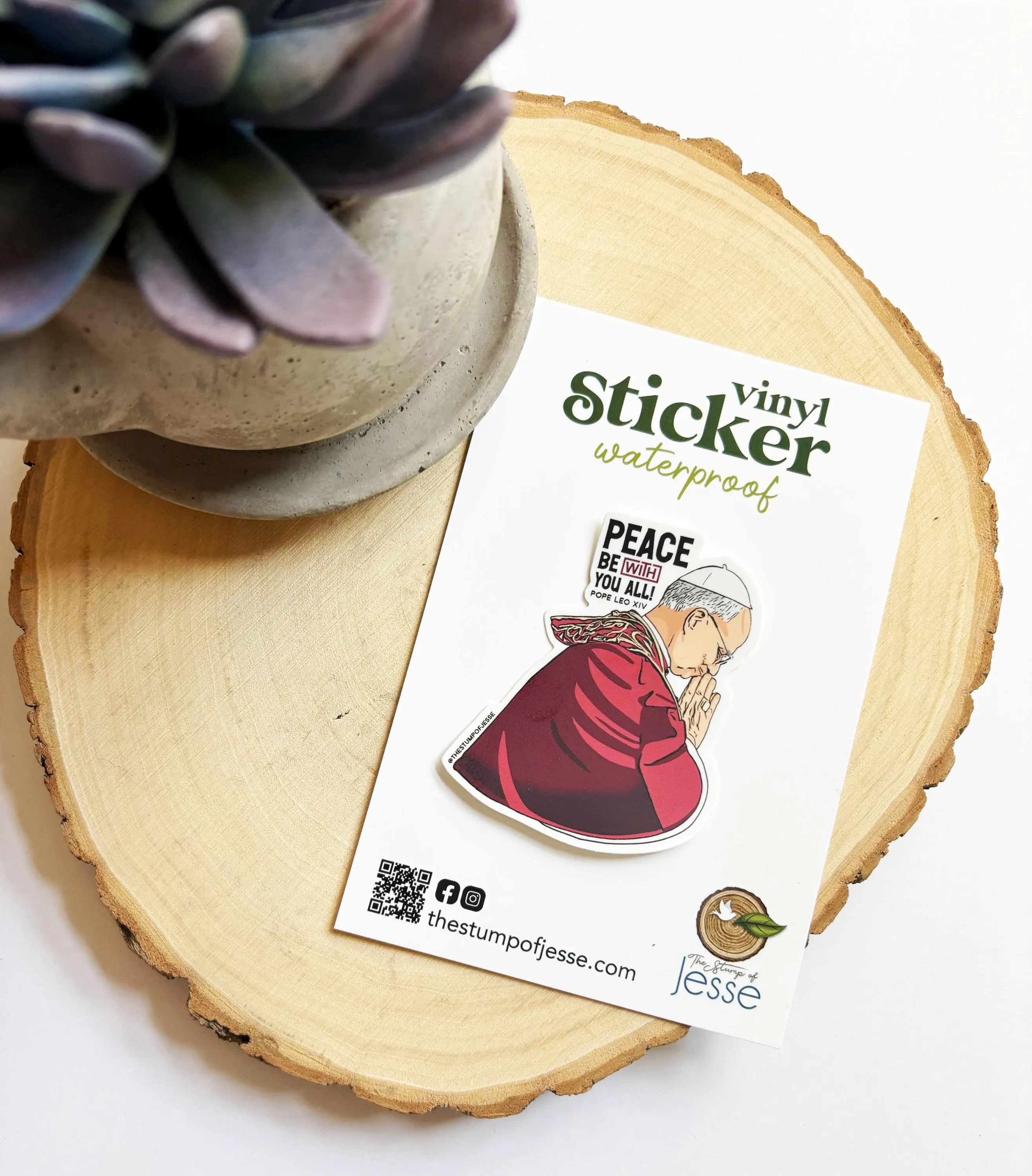 Pope Leo XIV Waterproof Sticker | Catholic Sticker
