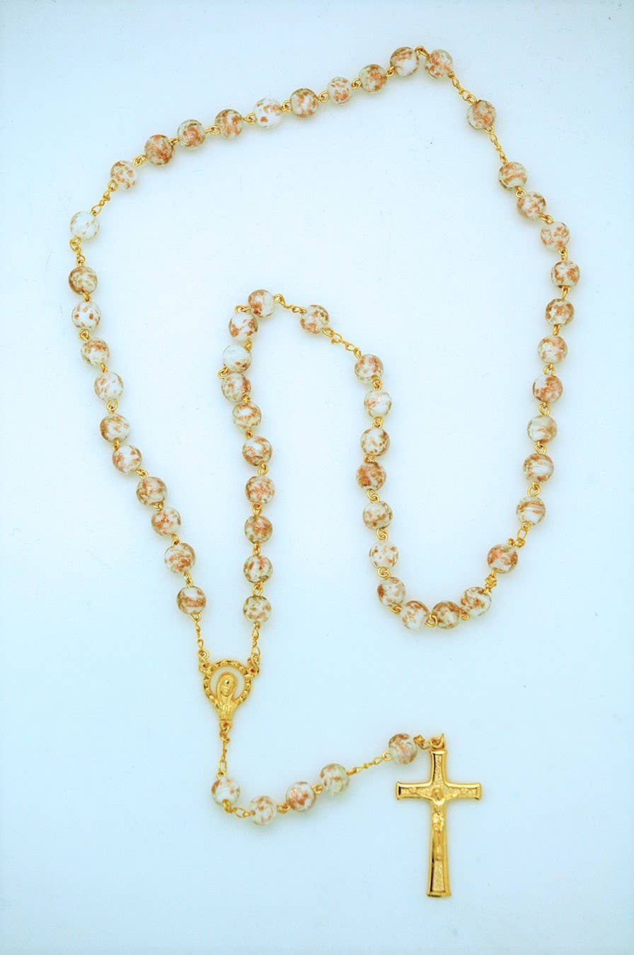 Luminous Glass Rosary from Fatima 8mm White