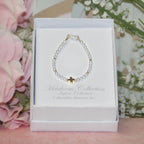 Infant dainty cross Pearl Bracelet 4.5"  CJ-563