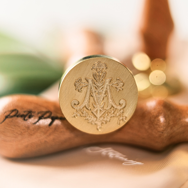 Catholic Wax Seal Stamps, Marian Cross with Lilies