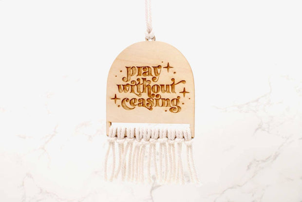 Pray Without Ceasing Rearview Mirror Charm