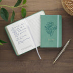 Small Notebook with Elastic Closure Faux Green Faith