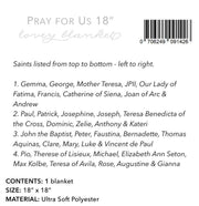 18" Pray for Us Ultra Soft Lovey Blanket. Baby Prayer Mini Blanket. Saint Lovie Blanket. Baptism Gift. Catholic Baby Gift. Pray for Us gift.