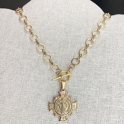 Chain Linked St. Benedict Necklace