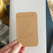 Stay with me, Lord Prayer Card