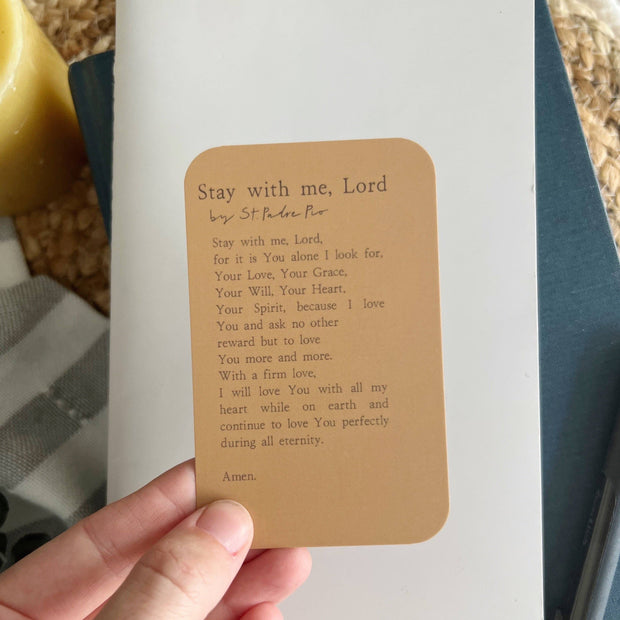 Stay with me, Lord Prayer Card