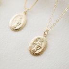 Blessed Mother Virgin Mary Religious 14K Gold fill Necklace