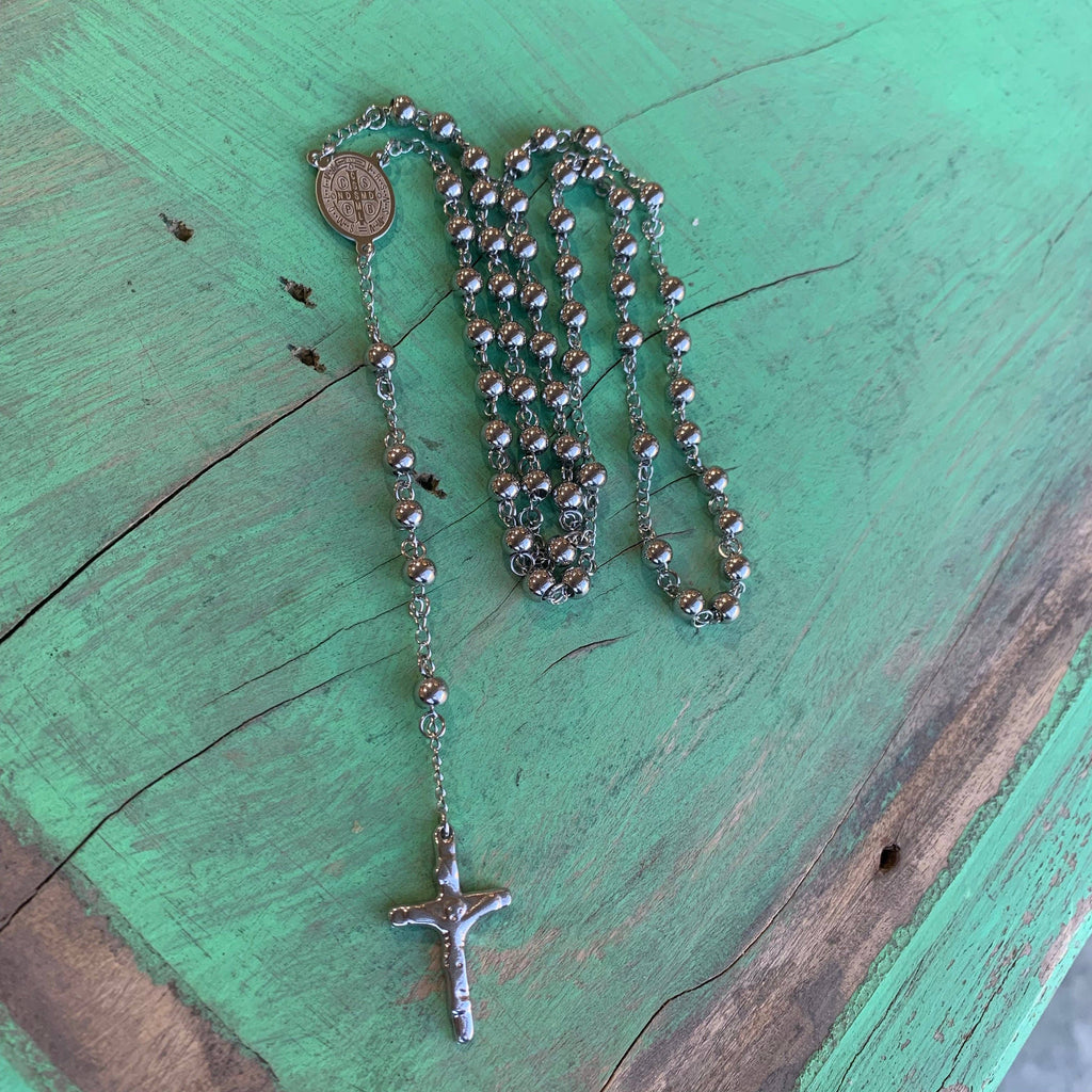 Stainless Steel St Benedict Rosary
