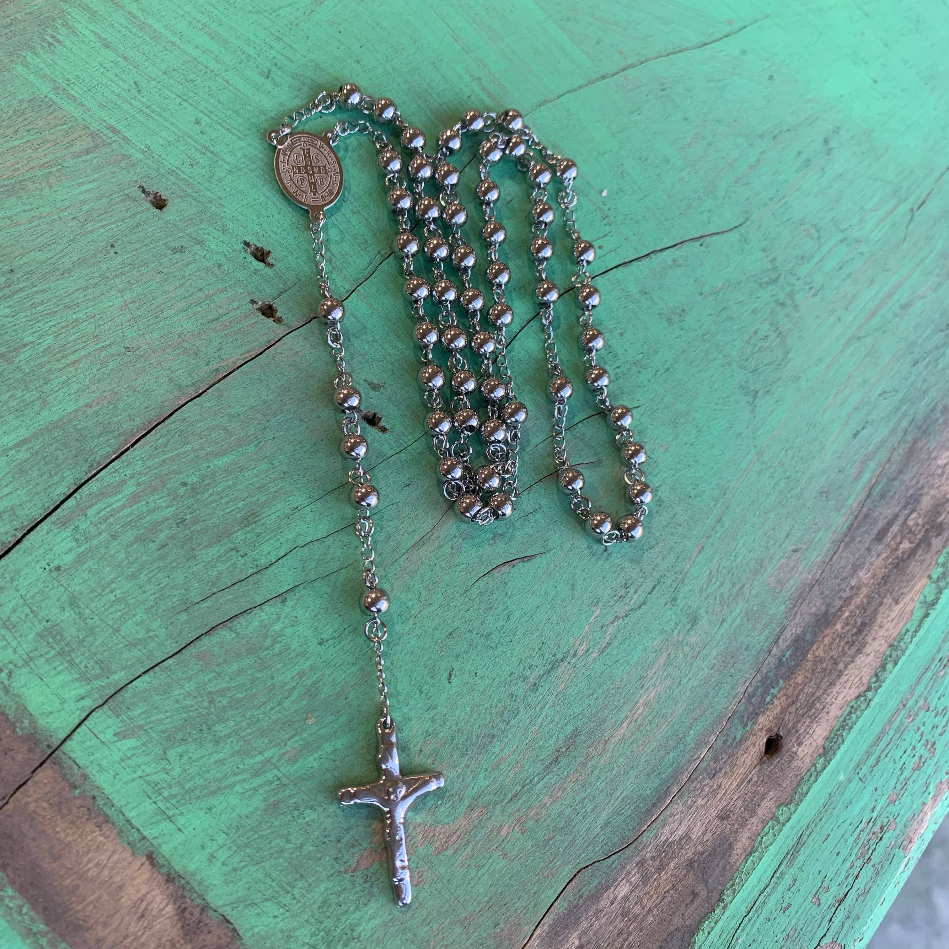 Stainless Steel St Benedict Rosary