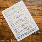Gold Foil Tiny Reminders Sticker Sheet