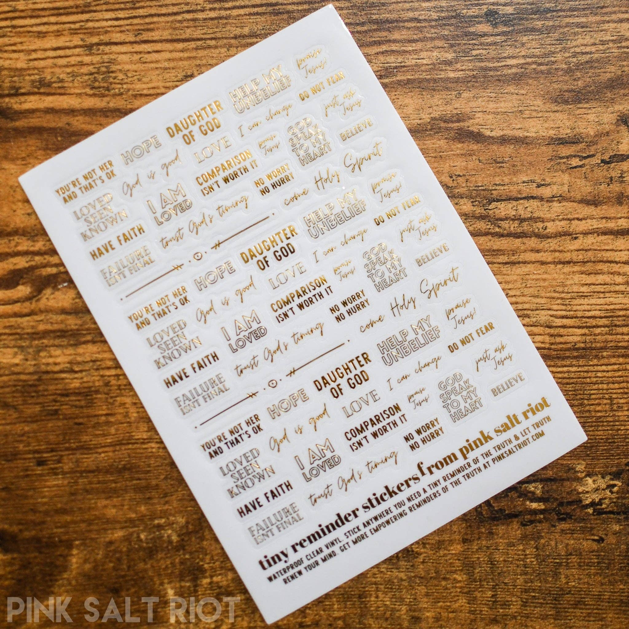 Gold Foil Tiny Reminders Sticker Sheet