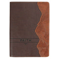 Journal Classic Zip Brown Faith Mountains Matt. 17:20