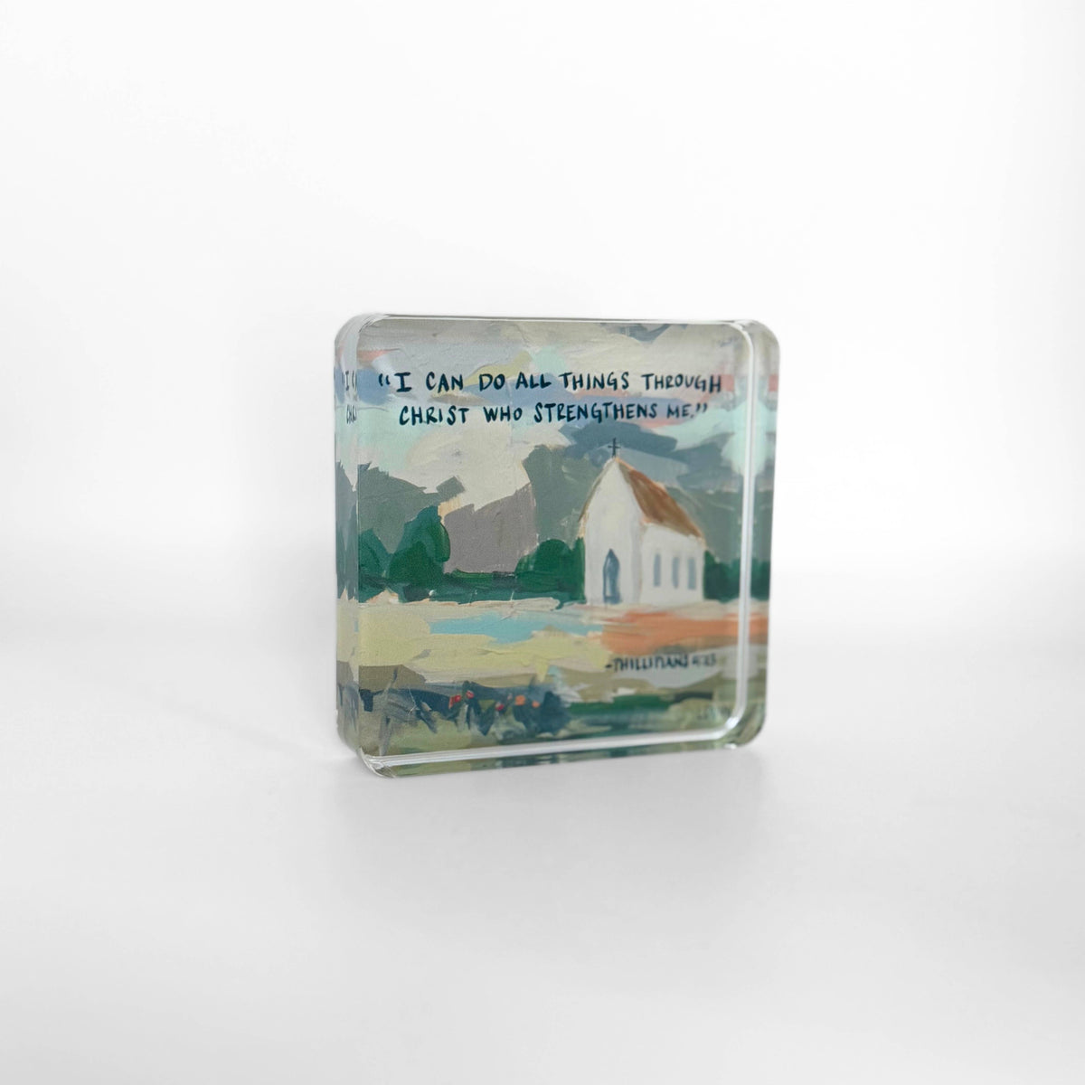 Phillipians 4:13 Acrylic Scripture Block
