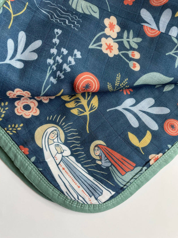 Our Lady of Lourdes & St. Bernadette Quilt I Catholic Gift