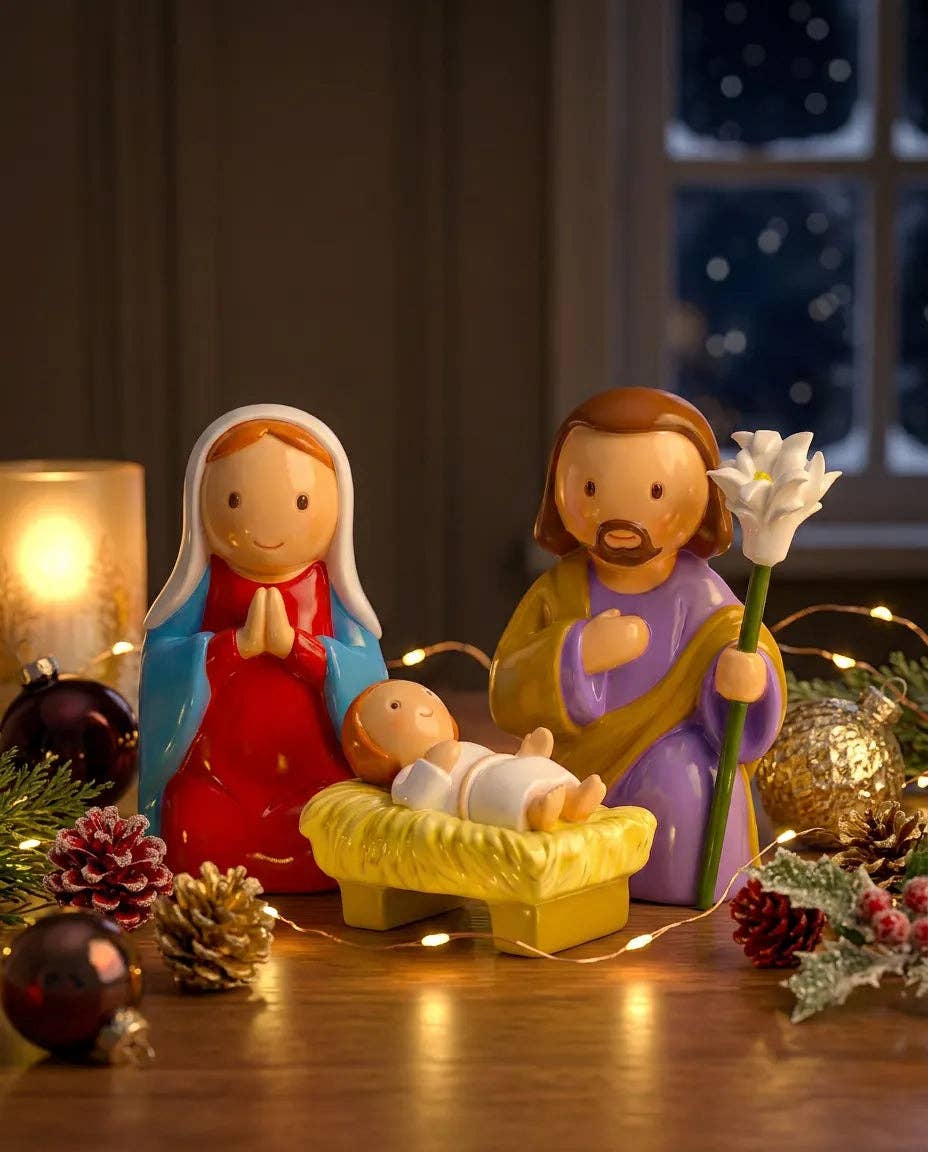 Nativity Set Miniature Saint Statue - 3-Piece set