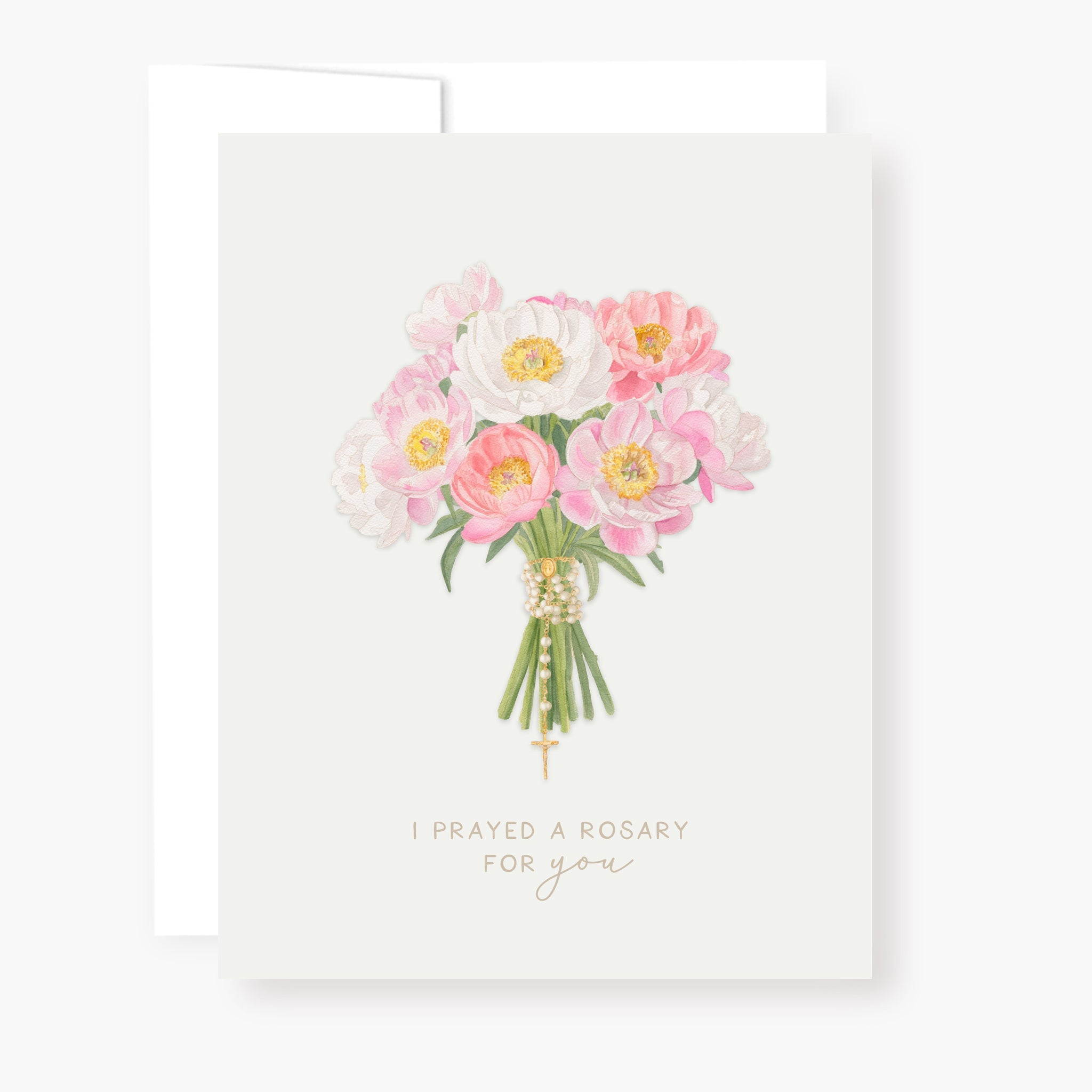 Rosary Card | Bouquet | Mixed Peonies - Single Card