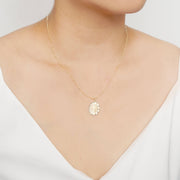 Cross Coin Medallion Necklace (Monet) in 14K Gold Fill