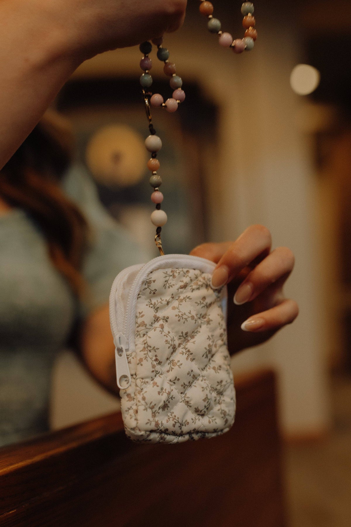Vintage Floral Rosary Pouch