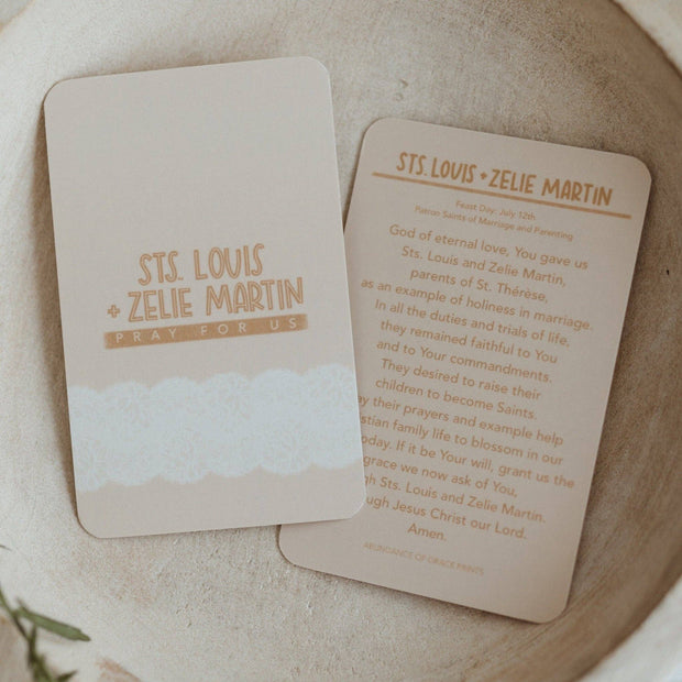 Sts. Louis and Zelie Martin Prayer Card