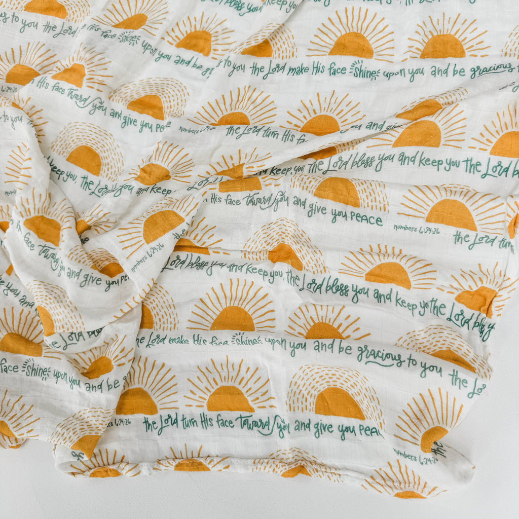 Blessing Prayer Muslin Blanket Swaddle