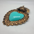 MXAL-H3- Mexican Tin Heart, w/ Crown