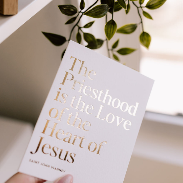 Catholic Greeting Card for Priests, St. John Vianney Quotes, Gold Foil