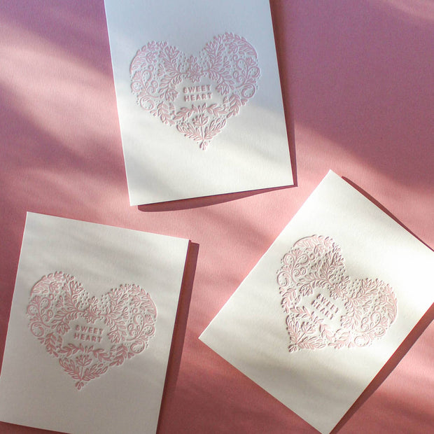 Sweet Heart Letterpress Card