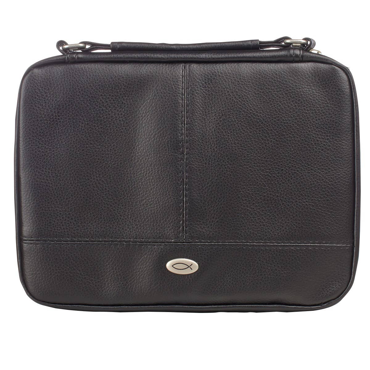 Bible Cover Organizer Two-fold Black Ichthus Badge