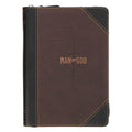 Journal Classic Zip BrownBlack Zippered Man of God 1Tim 6:11