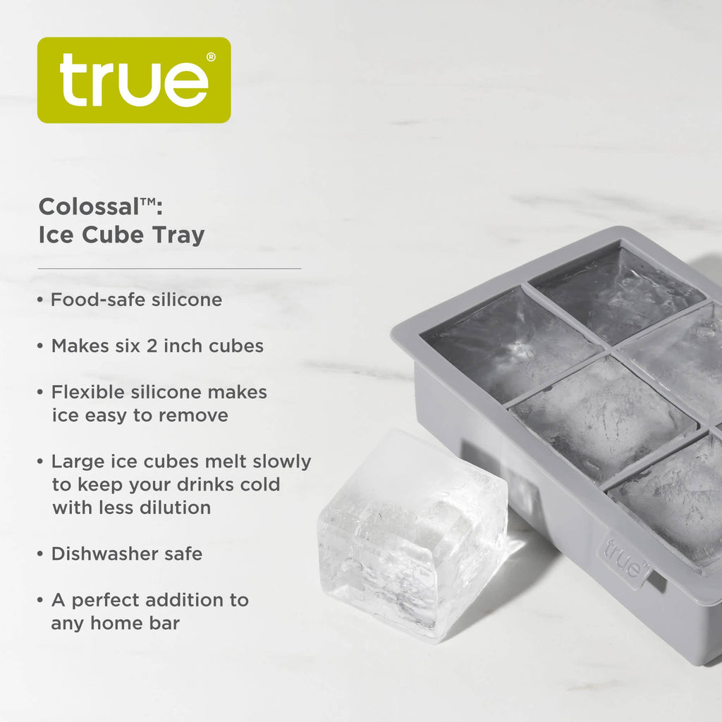 Colossal Silicone 2 inch Ice Cube Tray Gray