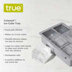 Colossal Silicone 2 inch Ice Cube Tray Gray