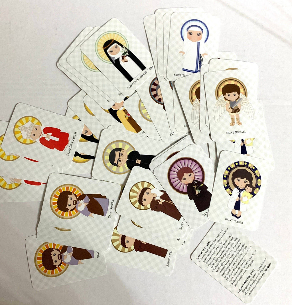 Fishing with the Saints Game Card Set. Set of 48 (12 saints) Saint Matching Game. First Communion Gift. Baptism Gift. Catholic Gift.