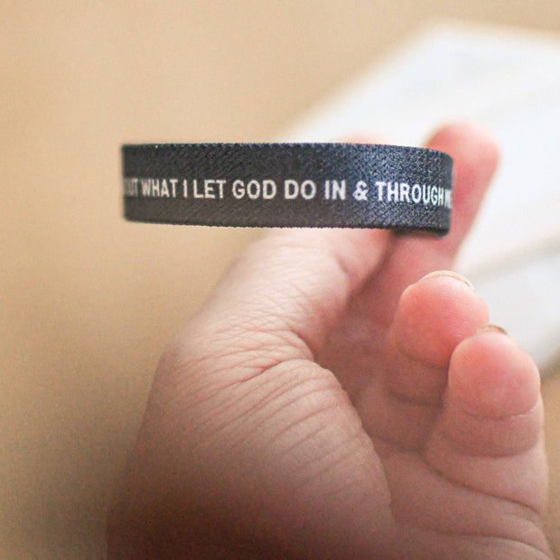 Life is About God Black Elastic Wristband