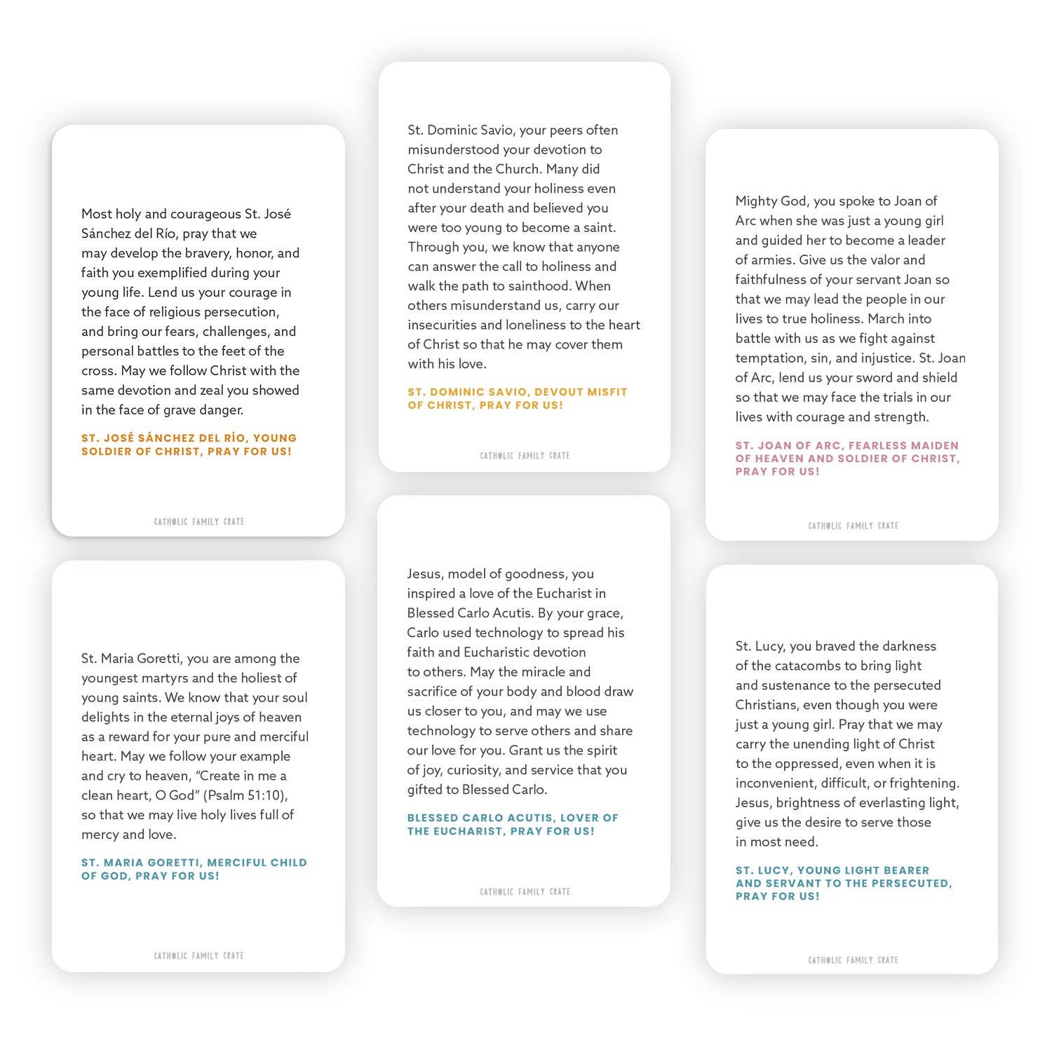 Young Saints Holy Cards Pack