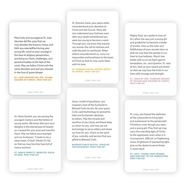 Young Saints Holy Cards Pack