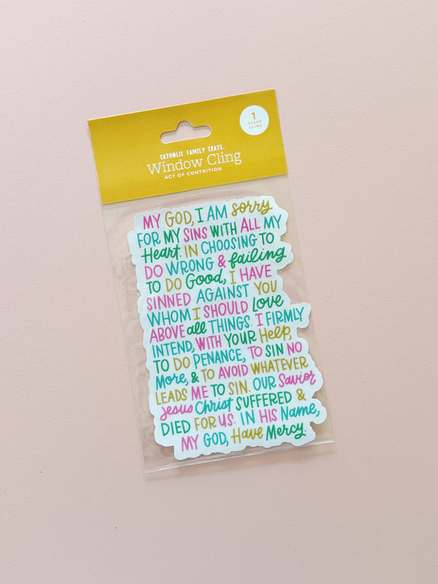 Act of Contrition Window Cling