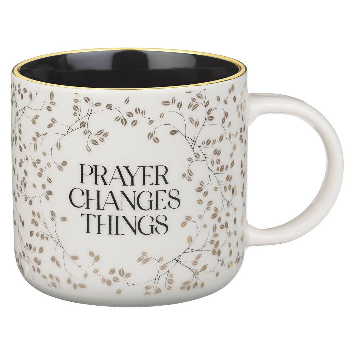 Mug White and Black Prayer Changes Things