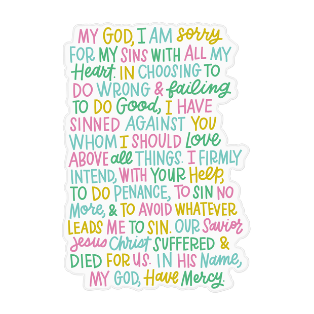 Act of Contrition Window Cling