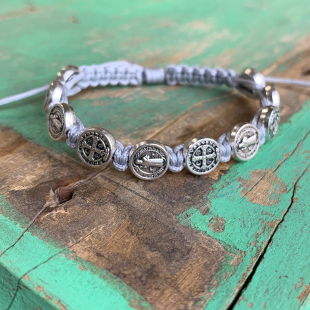 Silver St Benedict Protection Bracelet