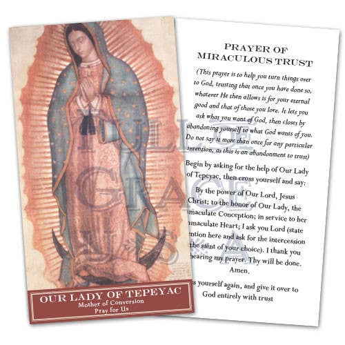 Miraculous Trust (Our Lady of Tepeyak) Holy Card