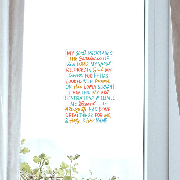 The Magnificat Prayer Window Cling